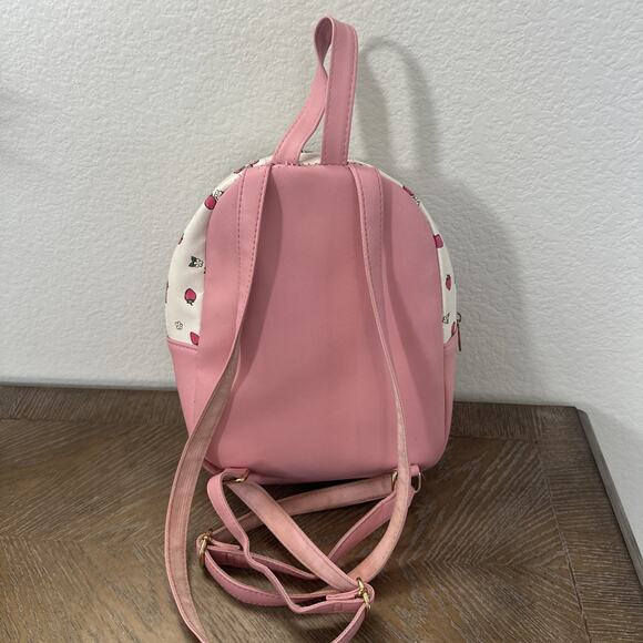 Rilakkuma Mini Backpack Teddy Bear Strawberry White Pink San-X Bioworld Small - Picture 6 of 16